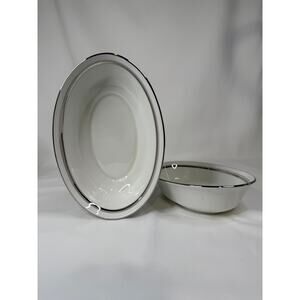 Set of 2 Lenox Oxford Lexington 8.5” Oval Serving Bowls vegetables bowl